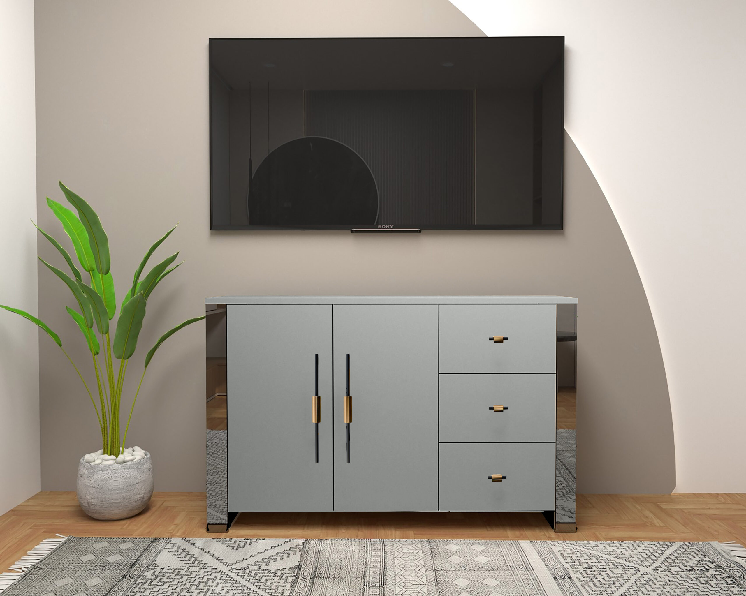 comoda-sany-opera-gri Comoda Sany Opera - imagine 1