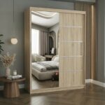 Dulap dressing Paris 3 usi cu oglinda, 200 cm, Alb/Sonoma photo review