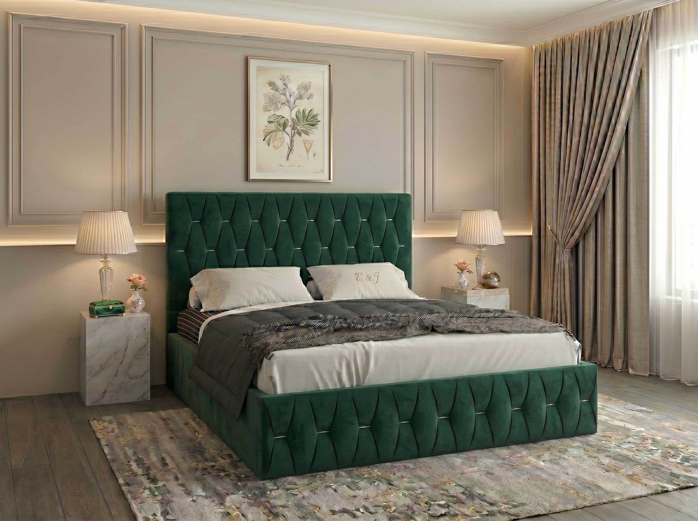pat-nova-verde-4 Pat tapitat Nova 140x200 cm, Verde - imagine 1