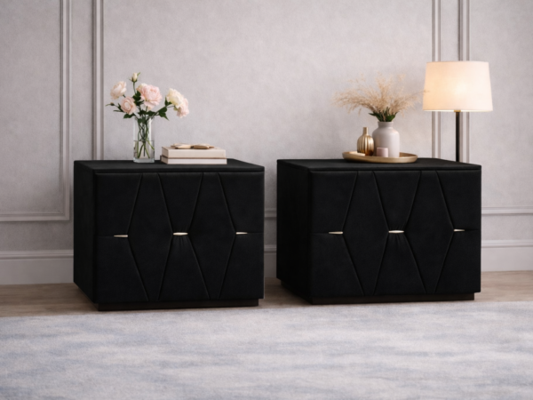 Set 2 noptiere Nova, Negru