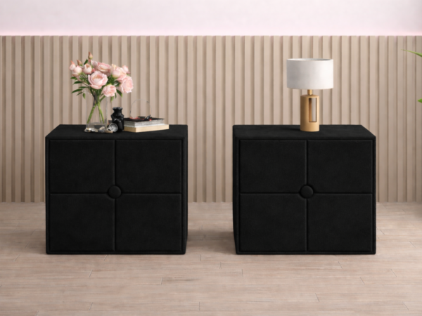 Set 2 noptiere Royal, Negru